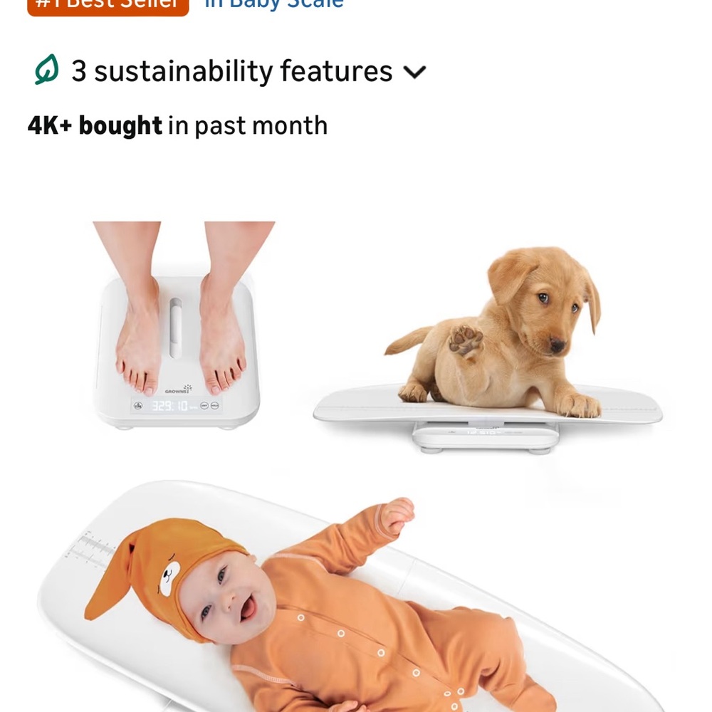 White Baby or Per or Adult Scale with Accurate Digital Display